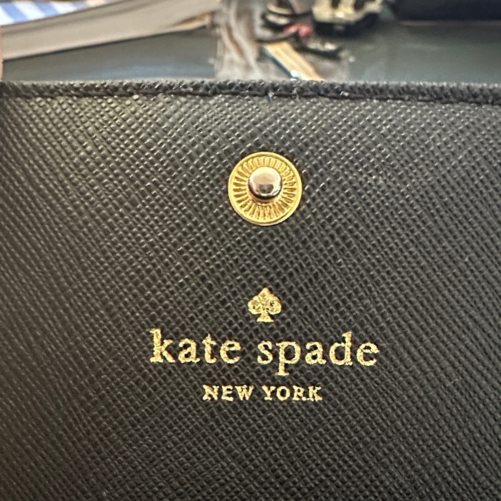 Kate Spade Black Card Holder with Gold Accent - Picture 3 of 8